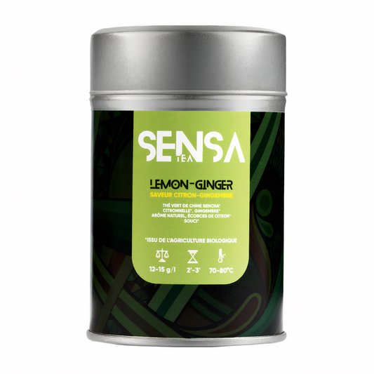 Sensatea - Lemon Ginger Bio - Thé Vert Saveur Gingembre Citron boite 100g
